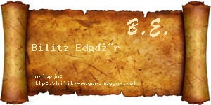 Bilitz Edgár névjegykártya